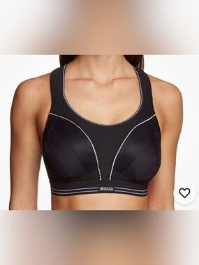Shock Absorber High Support Sports Bra B5044 Black US 38DD  Adjustable Racerback